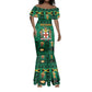 Personalized Afro-Jamaicans Merri Crissmuss Mermaid Dress Coat Of Arms - Xmas