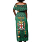 Personalized Afro-Jamaicans Merri Crissmuss Off Shoulder Maxi Dress Coat Of Arms - Xmas