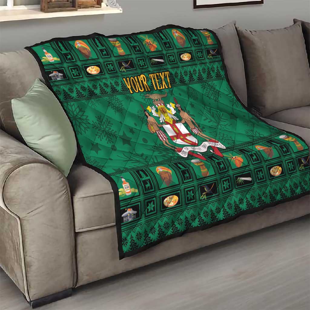 Personalized Afro-Jamaicans Merri Crissmuss Quilt Coat Of Arms - Xmas