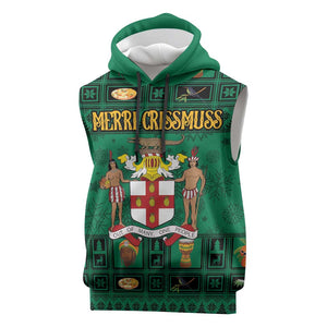 Personalized Afro-Jamaicans Merri Crissmuss Sleeveless Hoodie Coat Of Arms - Xmas - African Pride