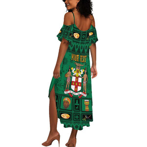 Personalized Afro-Jamaicans Merri Crissmuss Summer Maxi Dress Coat Of Arms - Xmas