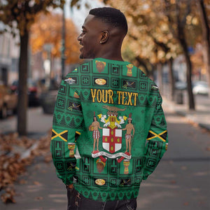 Personalized Afro-Jamaicans Merri Crissmuss Sweatshirt Coat Of Arms - Xmas