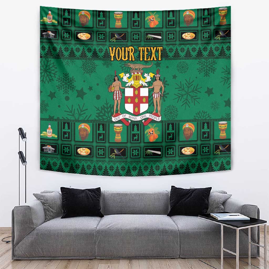 Personalized Afro-Jamaicans Merri Crissmuss Tapestry Coat Of Arms - Xmas