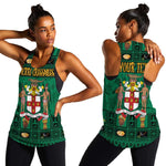 Personalized Afro-Jamaicans Merri Crissmuss Women Racerback Tank Coat Of Arms - Xmas