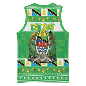 Personalized Afro Tanzania Christmas Basketball Jersey Heri ya Krismasi With Coat Of Arms - African Pride