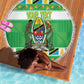 Personalized Afro Tanzania Christmas Beach Blanket Heri ya Krismasi With Coat Of Arms