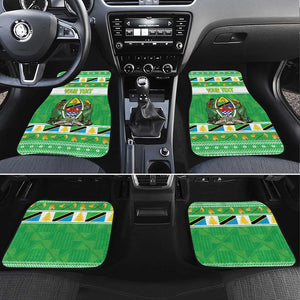 Personalized Afro Tanzania Christmas Car Mats Heri ya Krismasi With Coat Of Arms