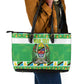 Personalized Afro Tanzania Christmas Leather Tote Bag Heri ya Krismasi With Coat Of Arms