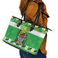 Personalized Afro Tanzania Christmas Leather Tote Bag Heri ya Krismasi With Coat Of Arms