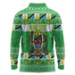 Personalized Afro Tanzania Christmas Long Sleeve Polo Shirt Heri ya Krismasi With Coat Of Arms