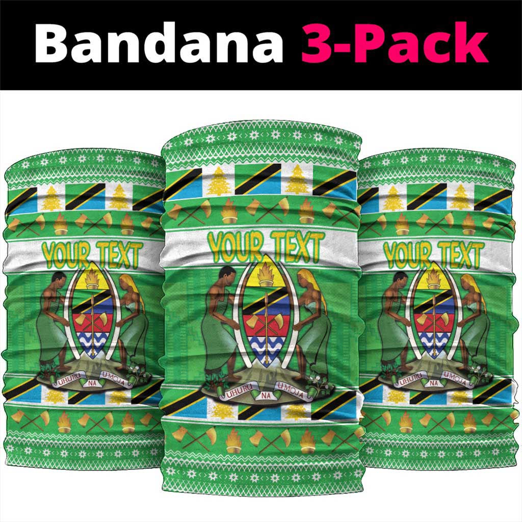 Personalized Afro Tanzania Christmas Neck Gaiter Heri ya Krismasi Coat Of Arms LT18