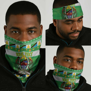 Personalized Afro Tanzania Christmas Neck Gaiter Heri ya Krismasi Coat Of Arms LT18