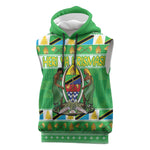 Personalized Afro Tanzania Christmas Sleeveless Hoodie Heri ya Krismasi With Coat Of Arms - African Pride