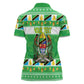 Personalized Afro Tanzania Christmas Women Polo Shirt Heri ya Krismasi With Coat Of Arms