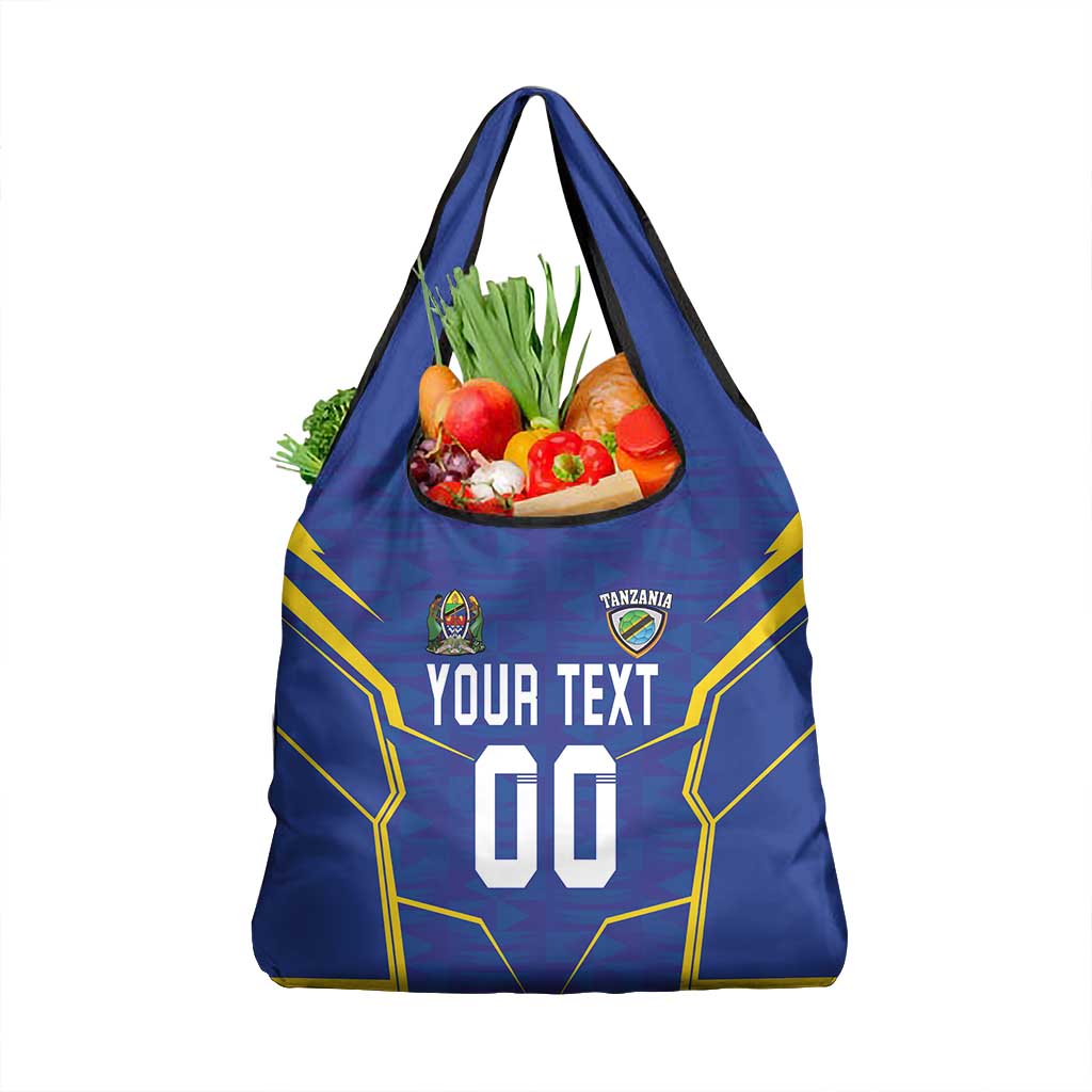 Custom Afro Tanzania Football Grocery Bag Taifa Stars Go Champion