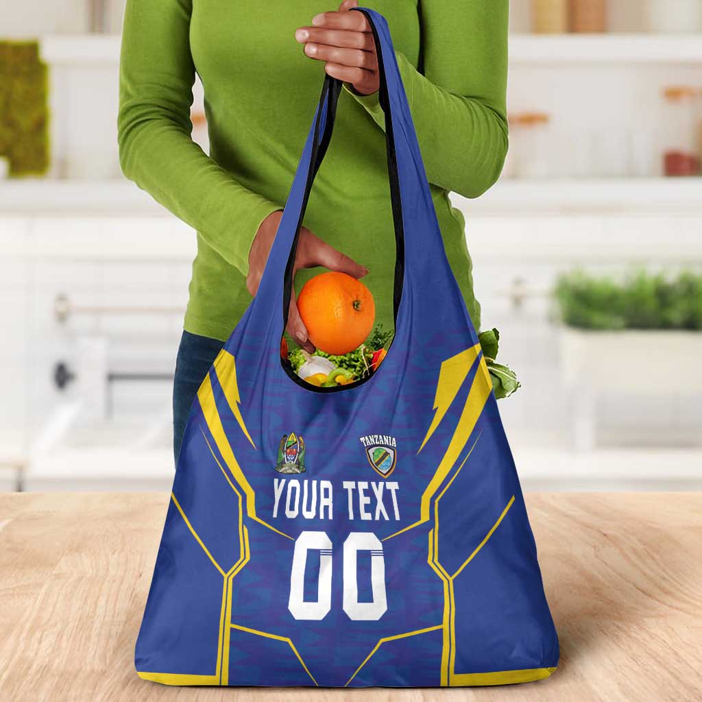 Custom Afro Tanzania Football Grocery Bag Taifa Stars Go Champion
