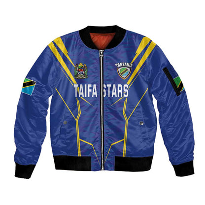 Custom Afro Tanzania Football Sleeve Zip Bomber Jacket Taifa Stars Go Champion