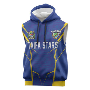 Custom Afro Tanzania Football Sleeveless Hoodie Taifa Stars Go Champion - African Pride