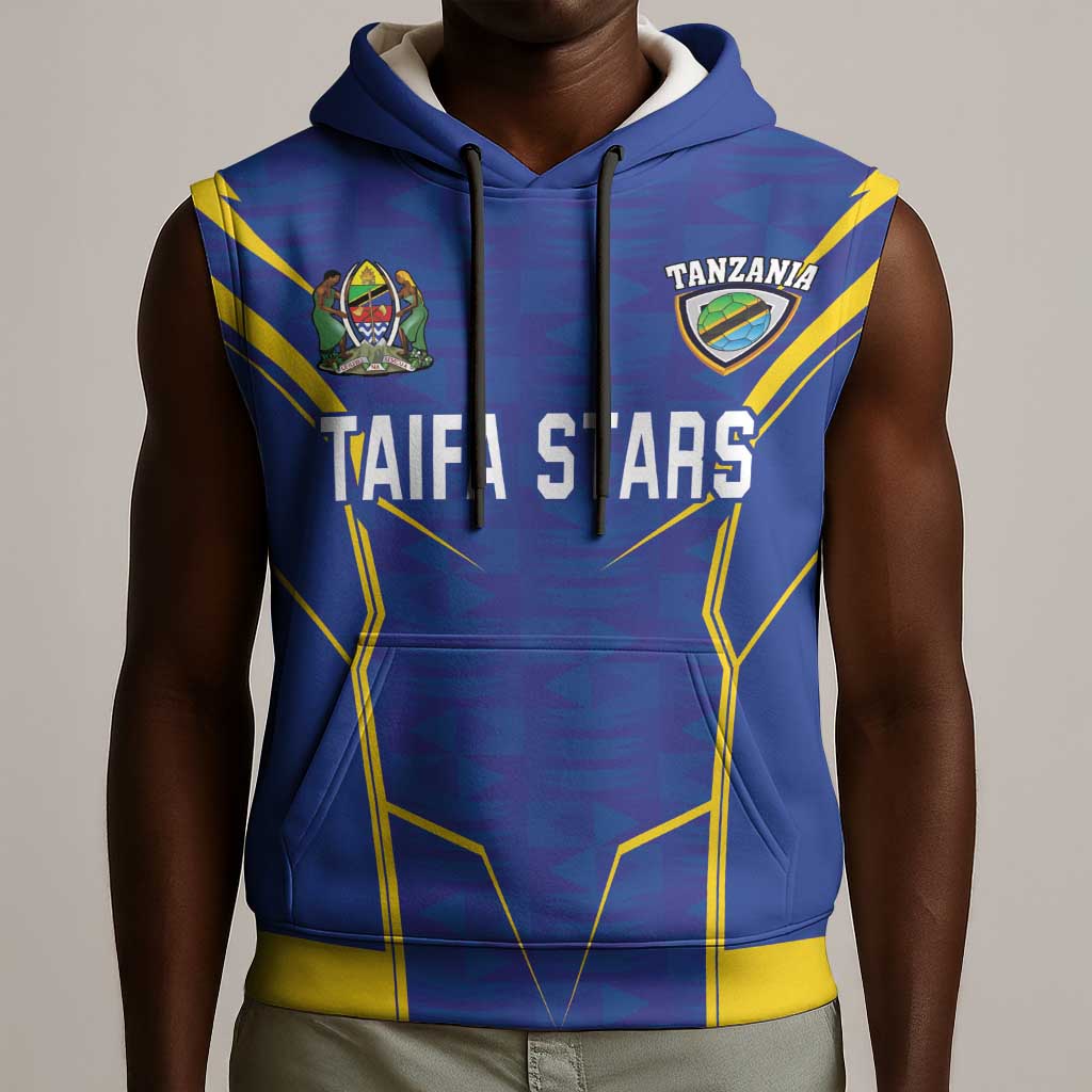 Custom Afro Tanzania Football Sleeveless Hoodie Taifa Stars Go Champion - African Pride