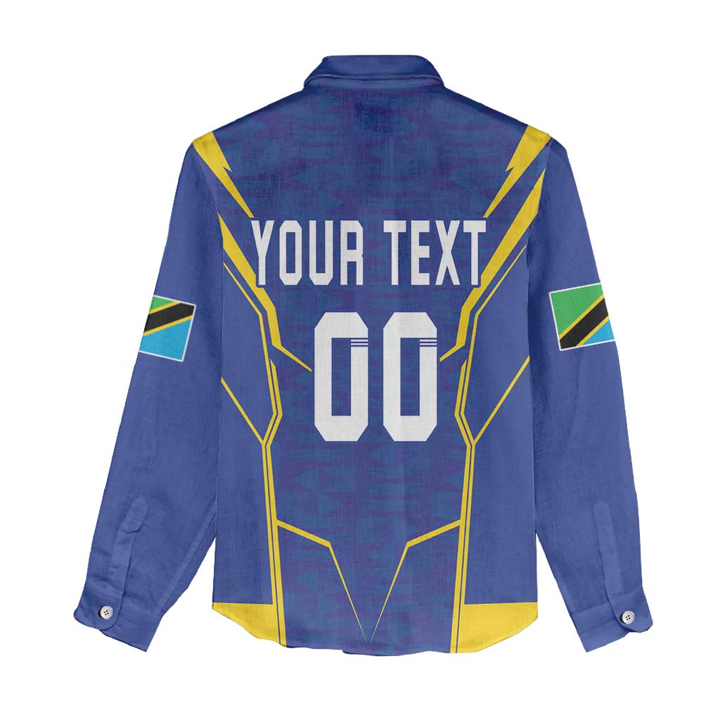 Custom Afro Tanzania Football Women Casual Shirt Taifa Stars Go Champion LT18