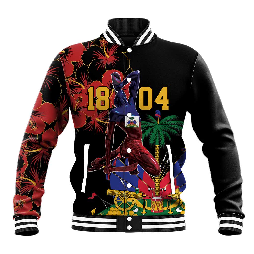 Afro-Haitians Negre Marron Baseball Jacket Libete Egalite Fratenite - African Pride