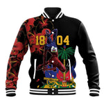 Afro-Haitians Negre Marron Baseball Jacket Libete Egalite Fratenite - African Pride