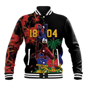 Afro-Haitians Negre Marron Baseball Jacket Libete Egalite Fratenite - African Pride