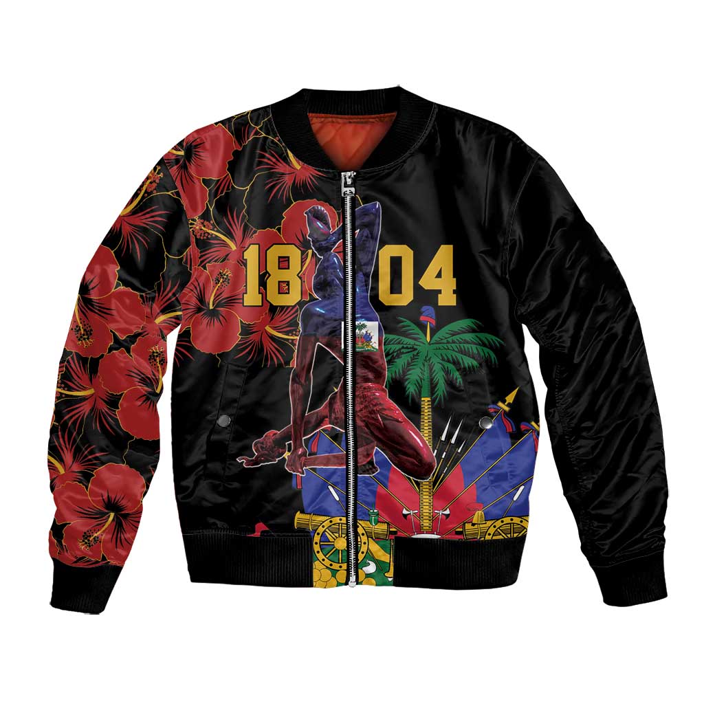 Afro-Haitians Negre Marron Bomber Jacket Libete Egalite Fratenite - African Pride