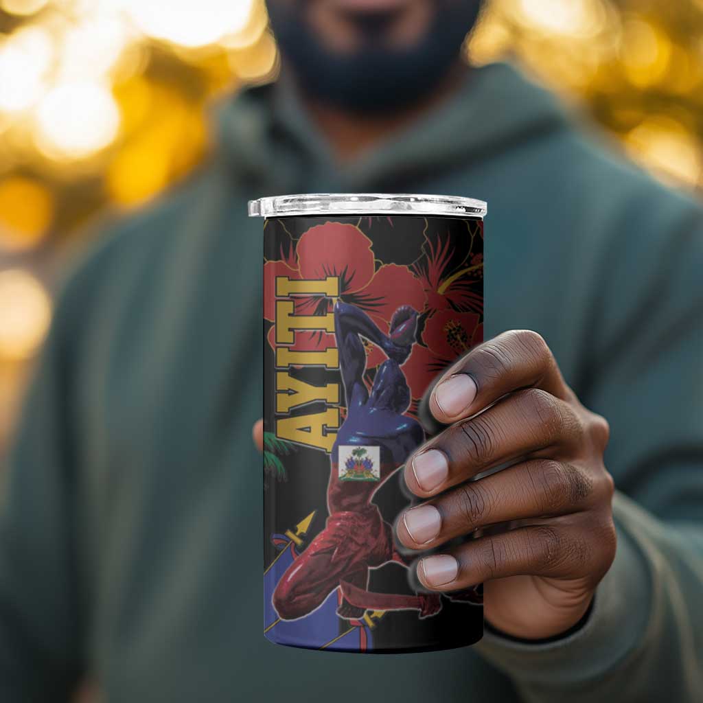 Afro-Haitians Negre Marron 4 in 1 Can Cooler Tumbler Libete Egalite Fratenite - African Pride