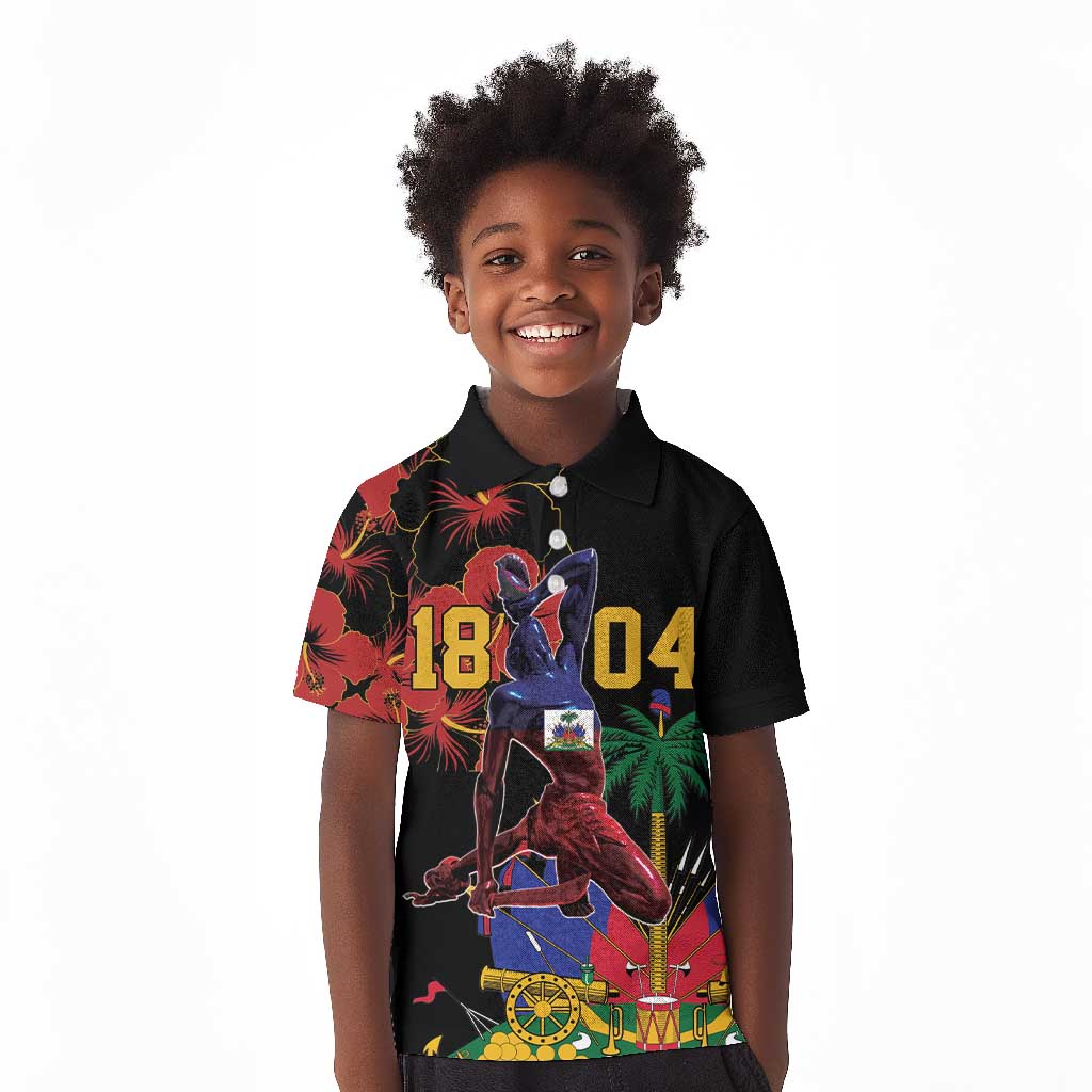 Afro-Haitians Negre Marron Kid Polo Shirt Libete Egalite Fratenite - African Pride