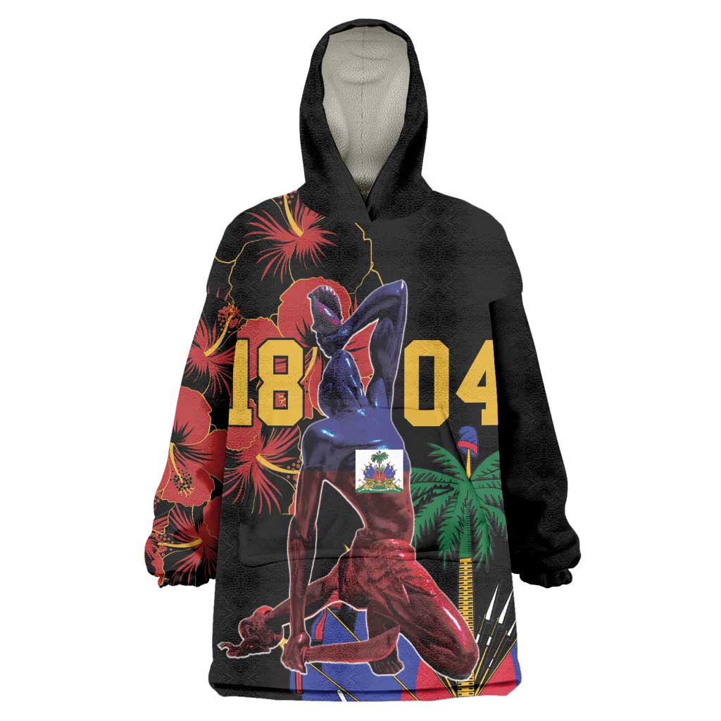 Afro-Haitians Negre Marron Kid Wearable Blanket Hoodie Libete Egalite Fratenite - African Pride