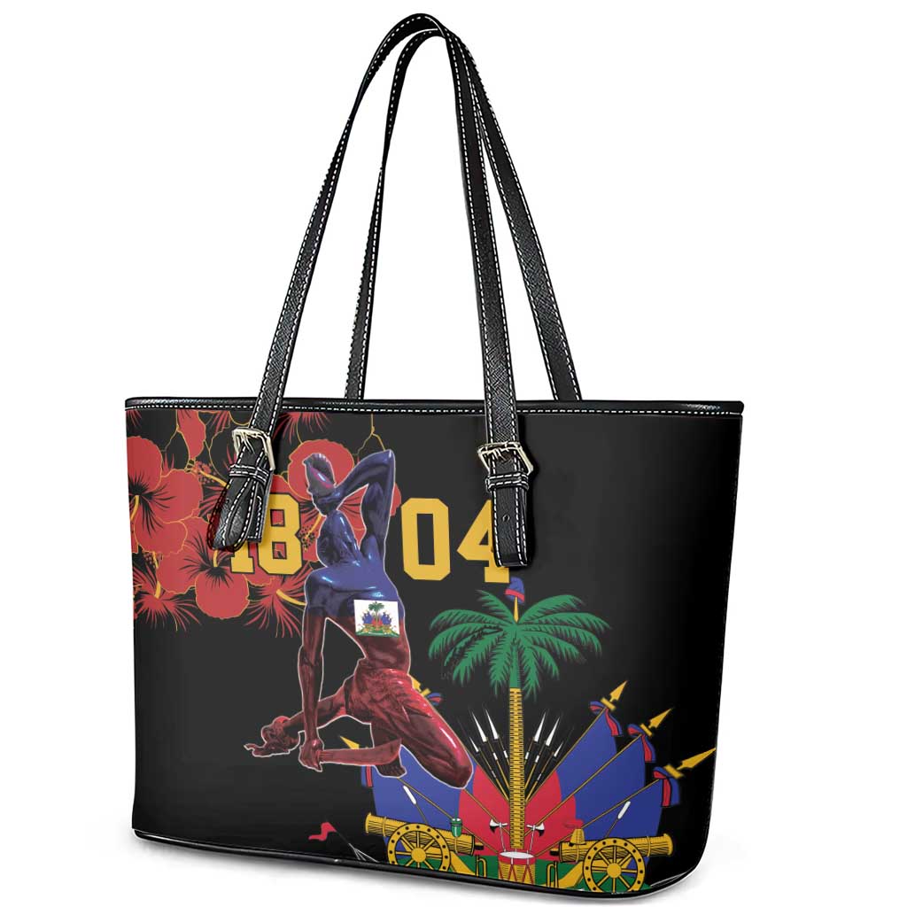 Afro-Haitians Negre Marron Leather Tote Bag Libete Egalite Fratenite - African Pride