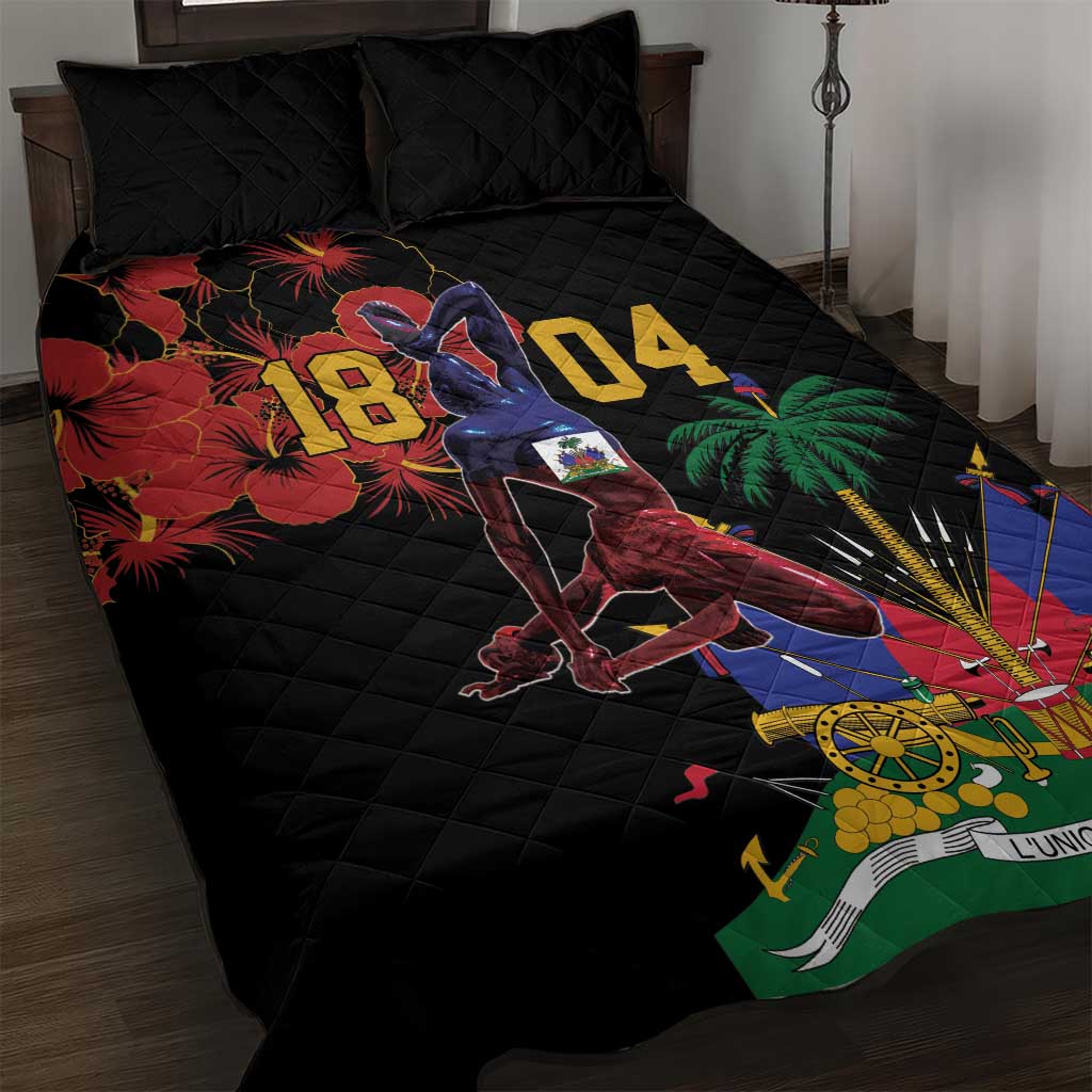 Afro-Haitians Negre Marron Quilt Bed Set Libete Egalite Fratenite - African Pride