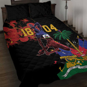 Afro-Haitians Negre Marron Quilt Bed Set Libete Egalite Fratenite - African Pride