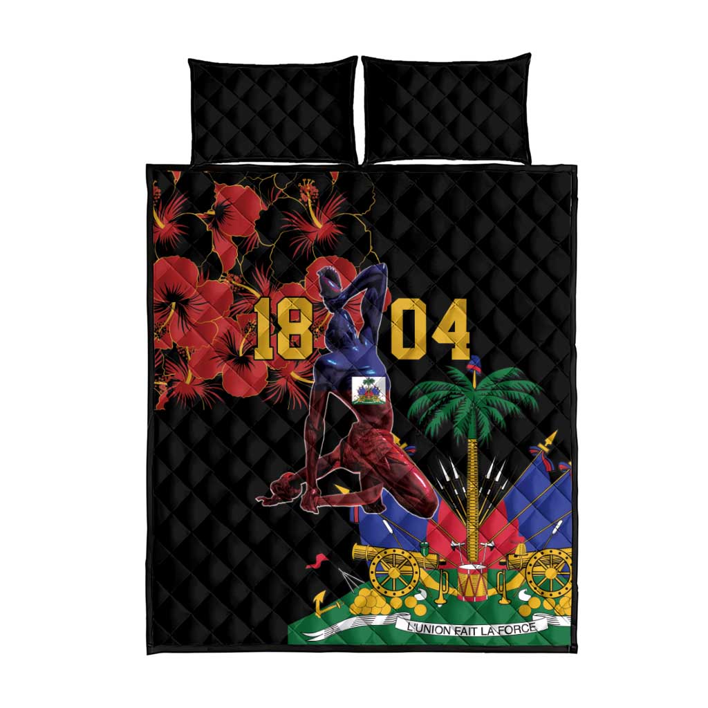 Afro-Haitians Negre Marron Quilt Bed Set Libete Egalite Fratenite - African Pride