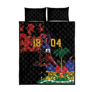 Afro-Haitians Negre Marron Quilt Bed Set Libete Egalite Fratenite - African Pride