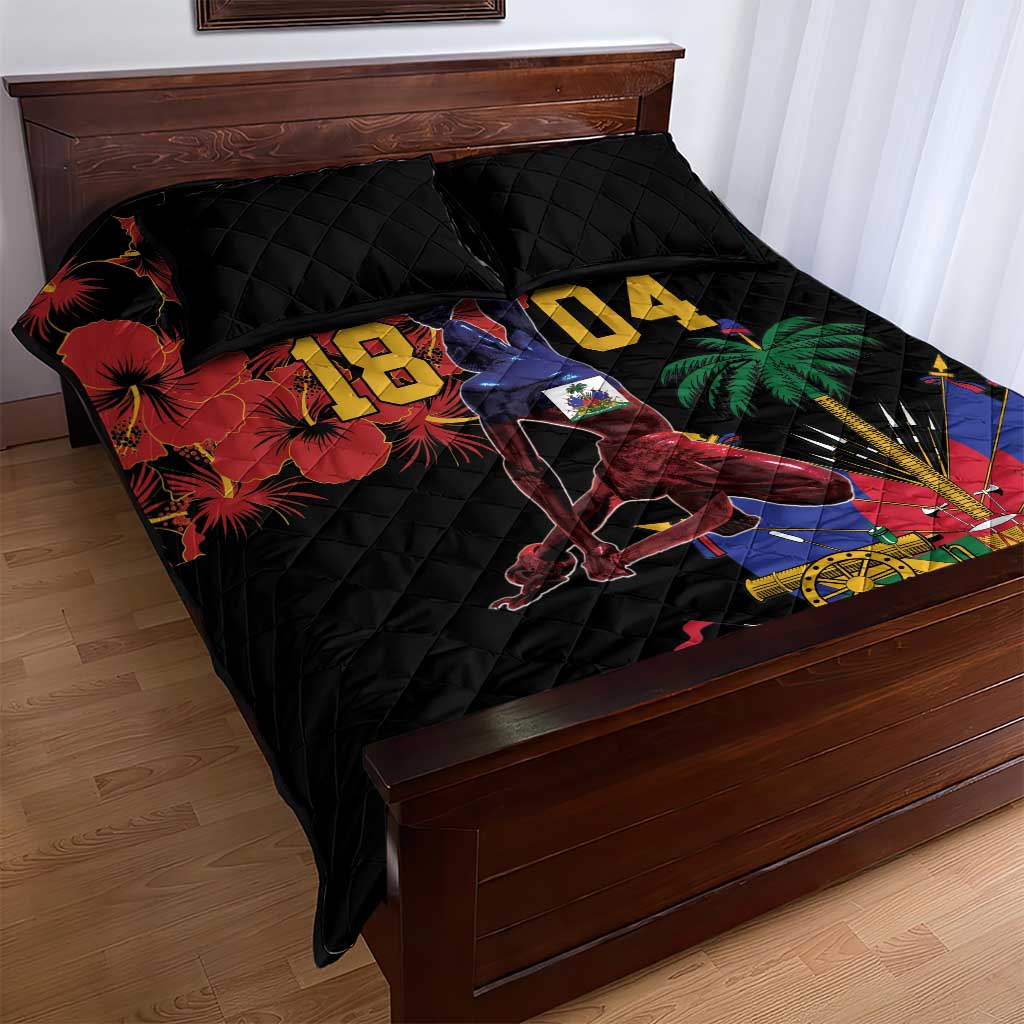 Afro-Haitians Negre Marron Quilt Bed Set Libete Egalite Fratenite - African Pride