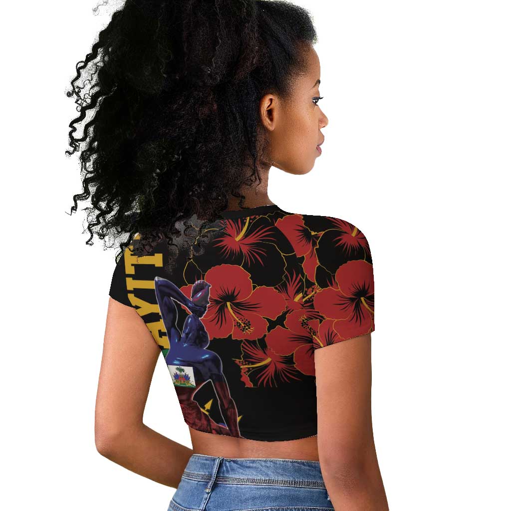 Afro-Haitians Negre Marron Raglan Cropped T shirt Libete Egalite Fratenite - African Pride