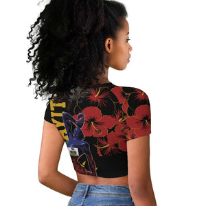 Afro-Haitians Negre Marron Raglan Cropped T shirt Libete Egalite Fratenite - African Pride