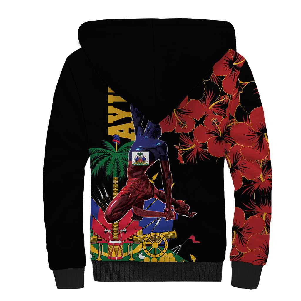 Afro-Haitians Negre Marron Sherpa Hoodie Libete Egalite Fratenite - African Pride