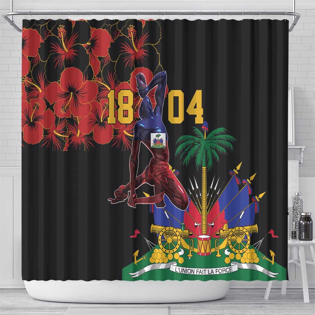 Afro-Haitians Negre Marron Shower Curtain Libete Egalite Fratenite - African Pride