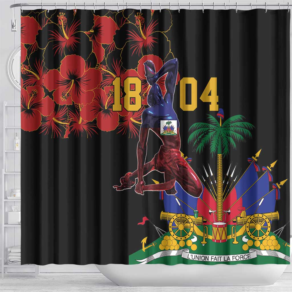 Afro-Haitians Negre Marron Shower Curtain Libete Egalite Fratenite - African Pride
