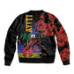 Afro-Haitians Negre Marron Sleeve Zip Bomber Jacket Libete Egalite Fratenite - African Pride