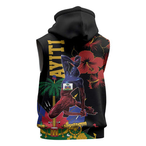 Afro-Haitians Negre Marron Sleeveless Hoodie Libete Egalite Fratenite - African Pride