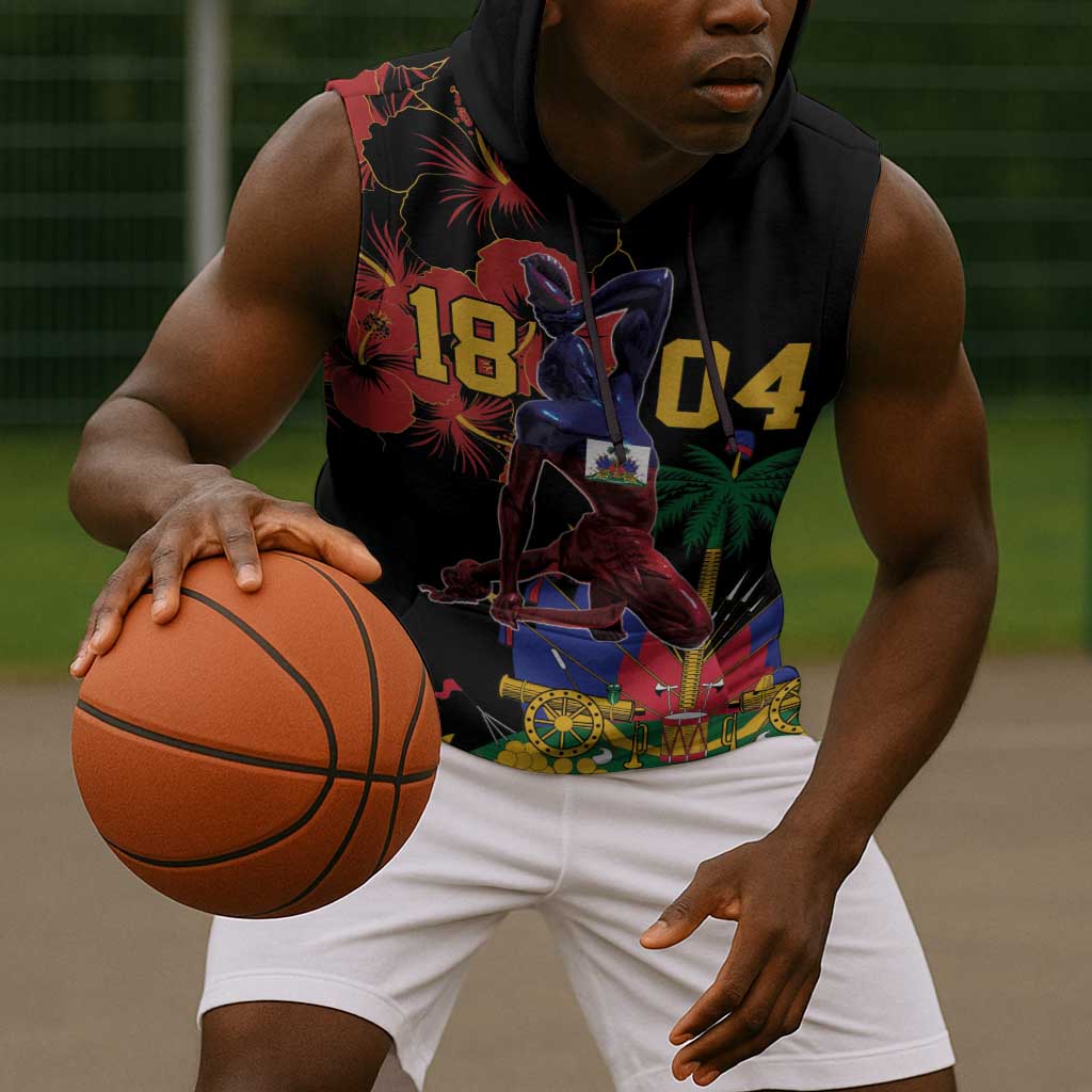 Afro-Haitians Negre Marron Sleeveless Hoodie Libete Egalite Fratenite - African Pride