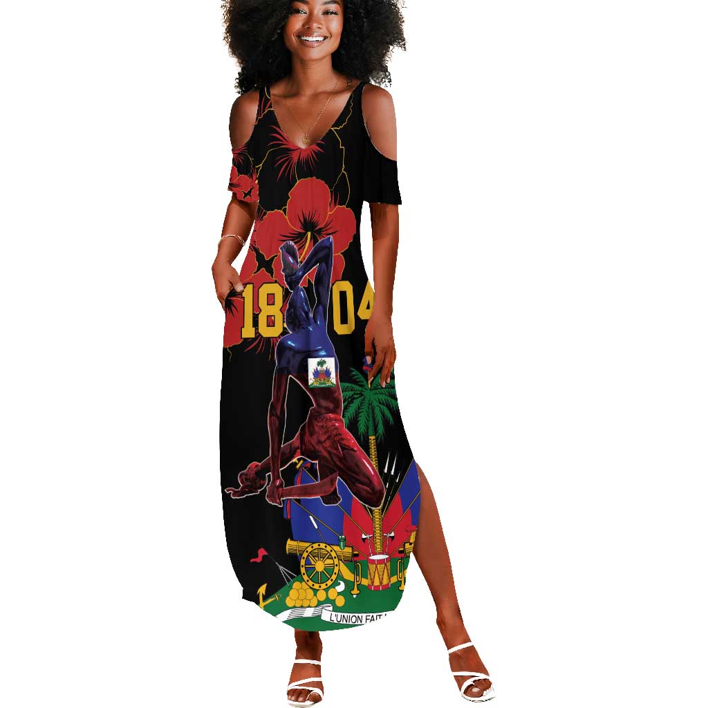 Afro-Haitians Negre Marron Summer Maxi Dress Libete Egalite Fratenite - African Pride