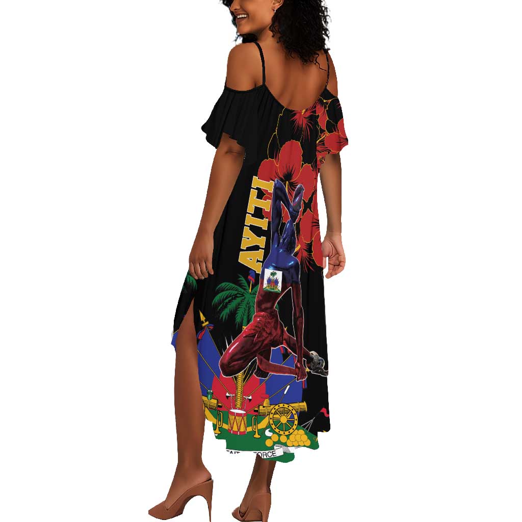 Afro-Haitians Negre Marron Summer Maxi Dress Libete Egalite Fratenite - African Pride