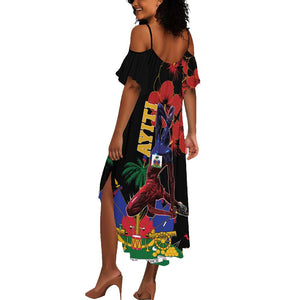 Afro-Haitians Negre Marron Summer Maxi Dress Libete Egalite Fratenite - African Pride