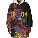 Afro-Haitians Negre Marron Wearable Blanket Hoodie Libete Egalite Fratenite - African Pride