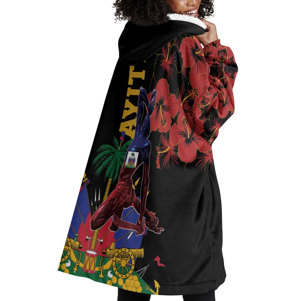 Afro-Haitians Negre Marron Wearable Blanket Hoodie Libete Egalite Fratenite - African Pride